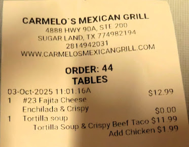 Menu Carmelo's Mexican Grill - 7