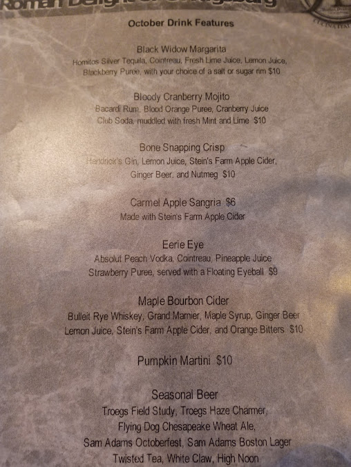 Menu Carmelos Roman Delight Restaurant - 1