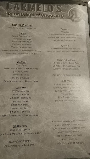 Menu Carmelos Roman Delight Restaurant - 4