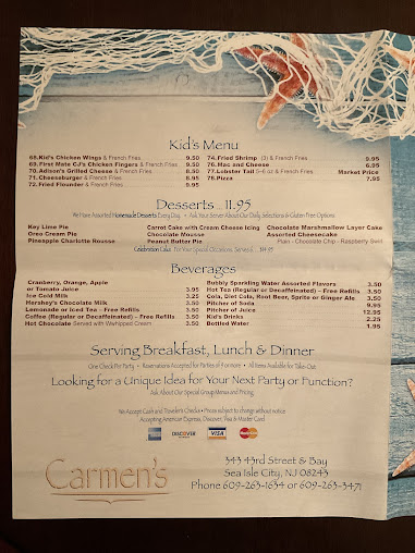 Menu Carmen's Seafood Restaurant - 8