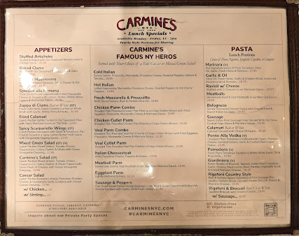 Menu Carmine's - Atlantic City - 7