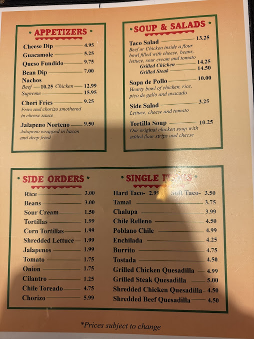 Menu Casa Mexicana Bar Grill - 0