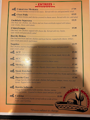 Menu Casa Mexicana Bar Grill - 1