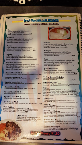Menu Casa Mexicana Chippewa Falls - 1