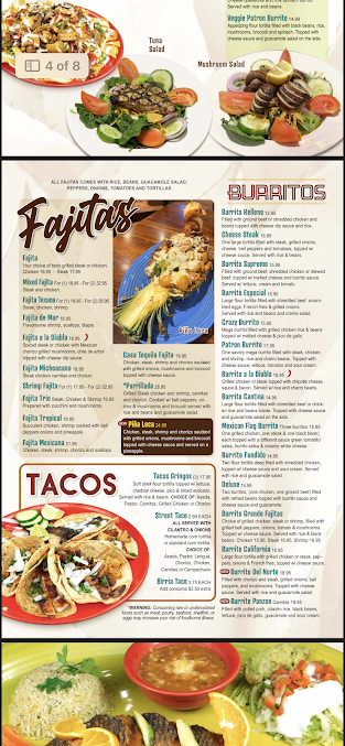 Menu Casa Tequila Mexican Grill - 0