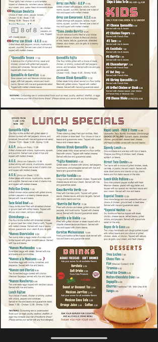 Menu Casa Tequila Mexican Grill - 9