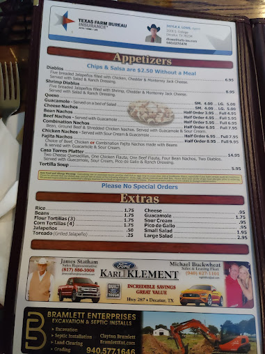 Menu Casa Torres Mexican Restaurant - 4
