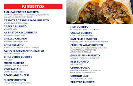 Menu Castañeda's Mexican Food - 1
