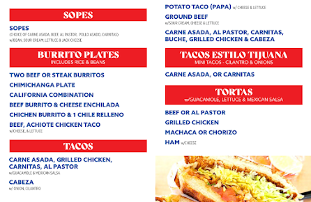 Menu Castañeda's Mexican Food - 6