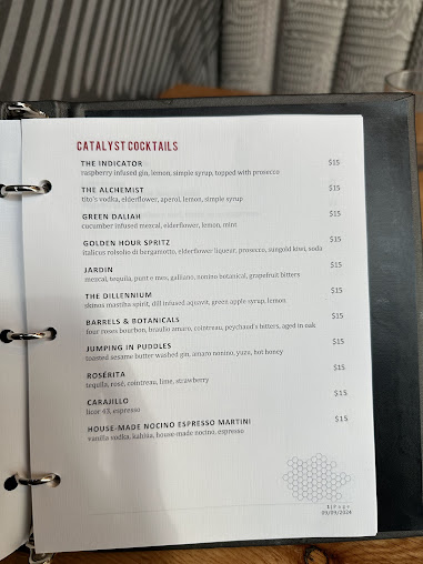 Menu Catalyst Restaurant - 2