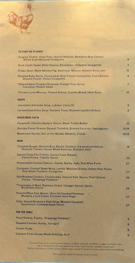 Menu Catalyst Restaurant - 6