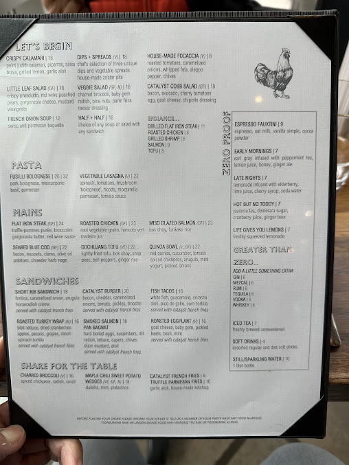 Menu Catalyst Restaurant - 7