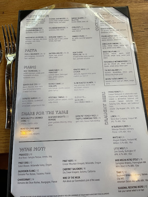 Menu Catalyst Restaurant - 9