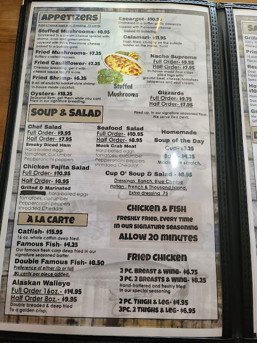 Menu Catfish Lake At The Lodge - 3