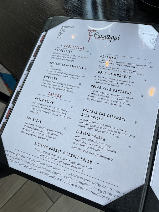Menu Cavatappi Nyc - 1