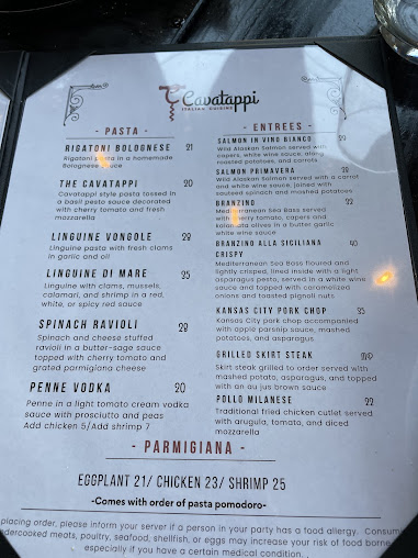 Menu Cavatappi Nyc - 3