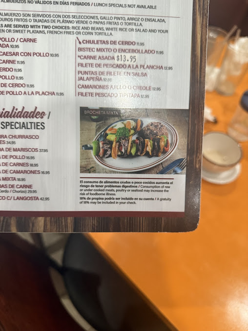 Menu Cerro Negro Restaurant - 0