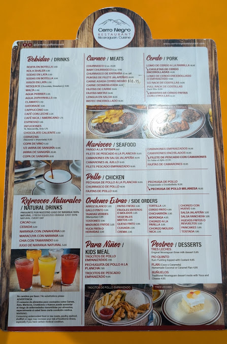 Menu Cerro Negro Restaurant - 7