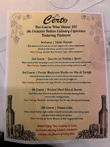 Menu Cèrto Italian Restaurant & Private Events - 4