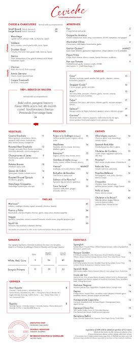 Menu Ceviche Tapas Bar And Restaurant - 7