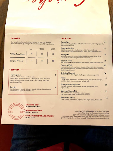 Menu Ceviche Tapas Bar And Restaurant - 8