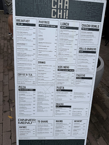 Menu Chachii Sydney - 8