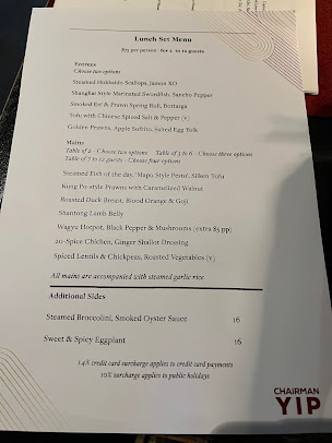 Menu Chairman & Yip - 7