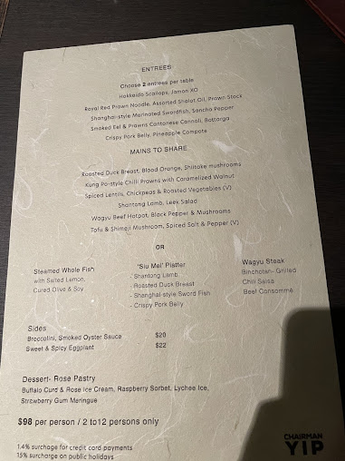 Menu Chairman & Yip - 9