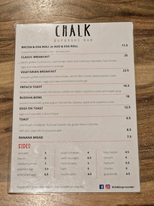 Menu Chalk Espresso Bar - 0