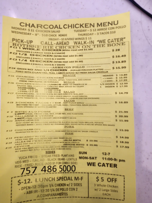 Menu Charcoal Chicken Pollo A La Brasa - 4