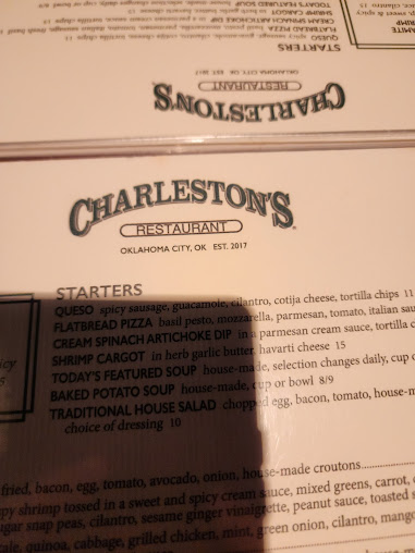 Menu Charlestons Restaurant Oklahoma City - 6