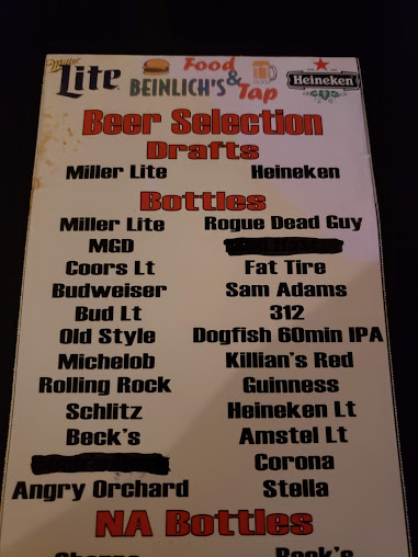 Menu Charlie Beinlich's - 3