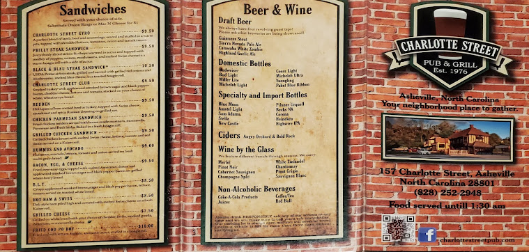 Menu Charlotte Street Grill Pub - 1