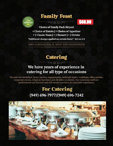 Menu Charminar Indian Restaurant Catering Orange County - 4