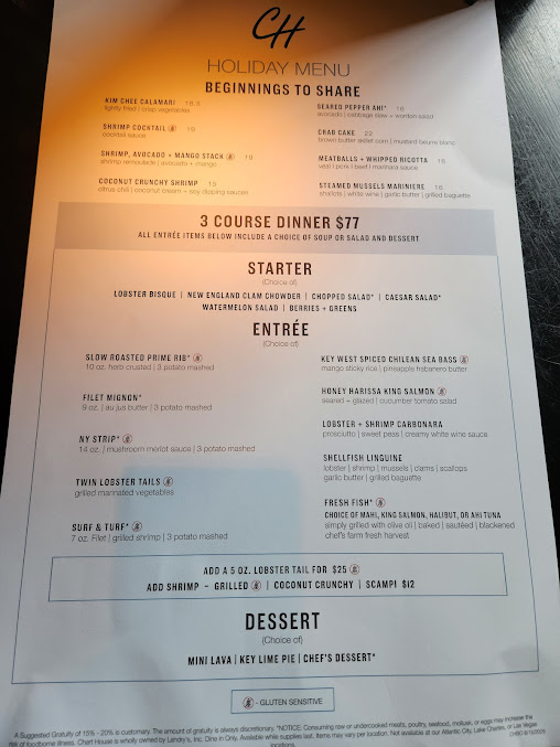 Menu Chart House - 1
