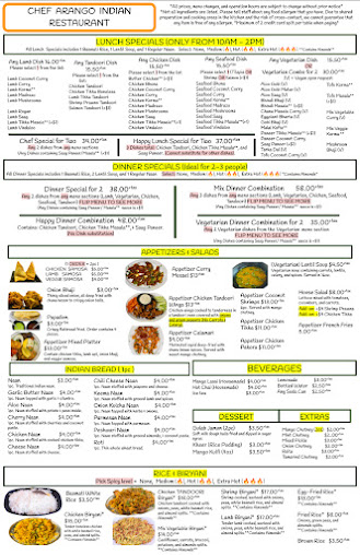 Menu Chef Arango Indian Restaurant - 5