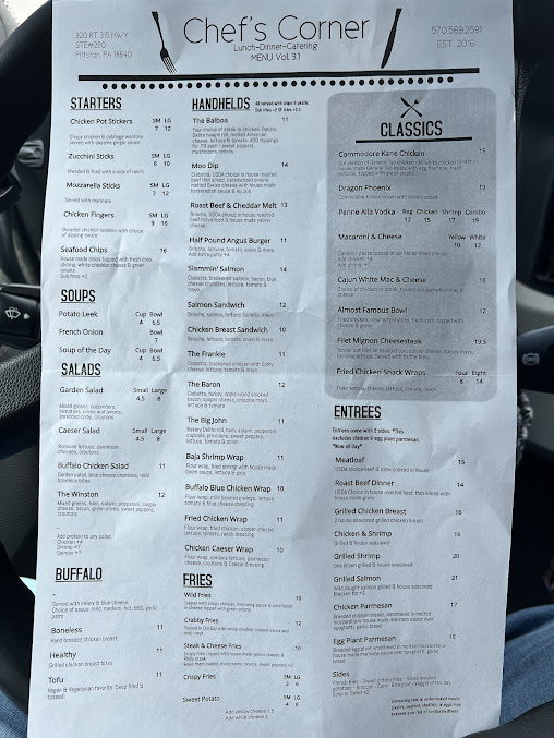 Menu Chef's Corner - 3