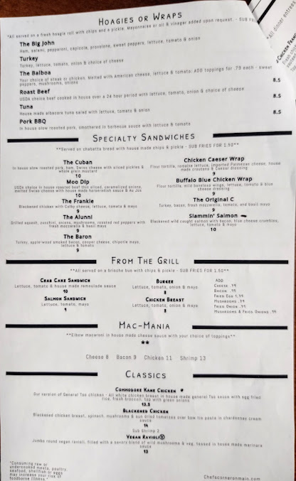 Menu Chef's Corner - 7