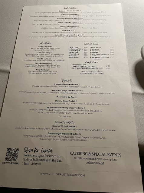 Menu Chef's Palette Restaurant - 1