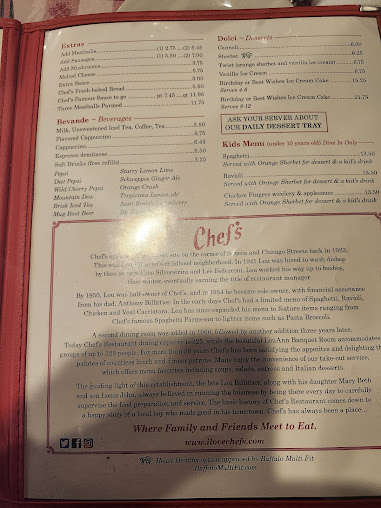 Menu Chef's Restaurant - 4