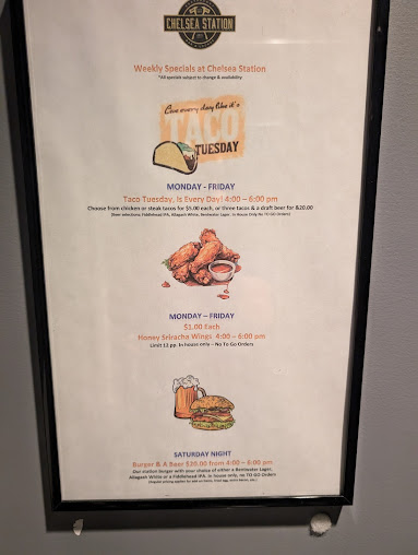 Menu Chelsea Station Restaurant Bar & Lounge - 9