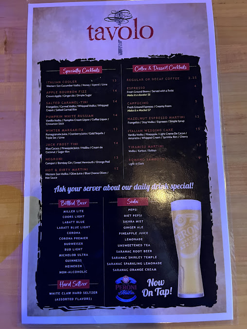 Menu Chesterfield's Tavolo - 0