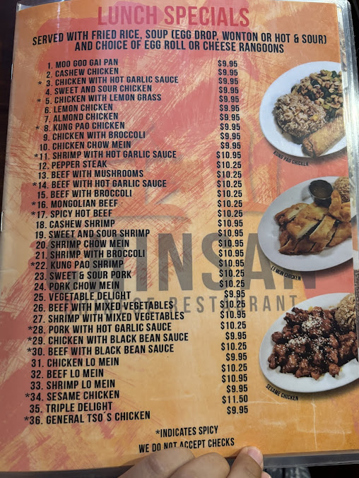 Menu Chin San Chinese Restaurant - 1