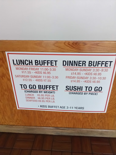 Menu China Buffet Sushi Bar - 1