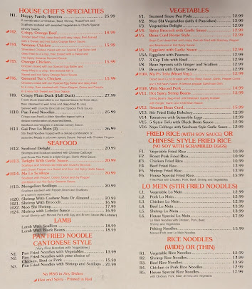 Menu China Garden Restaurant Orono - 1