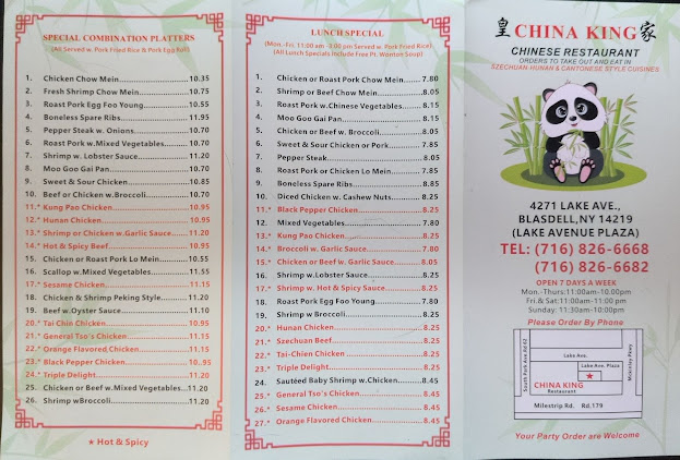 Menu China King Restaurant Buffalo - 3