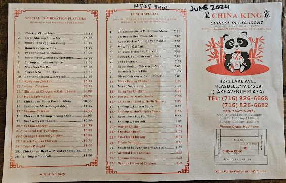 Menu China King Restaurant Buffalo - 4