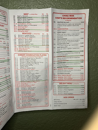 Menu China Wok Next To Neighborhood Walmart - 2