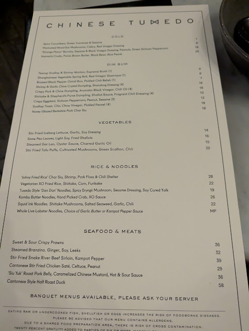 Menu Chinese Tuxedo - 1