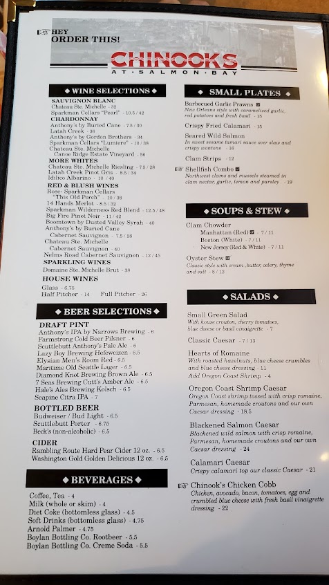 Menu Chinooks At Salmon Bay - 5